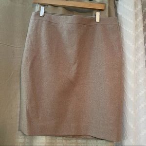 NWT JCrew Classic Pencil mini skirt cream wool 14